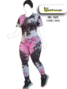 ست تیشرت شلوار سایز بزرگ ورزشی زنانه asics کد 002 asics womens big size sports pants tshirt set code 002