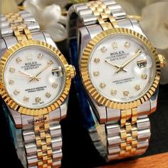 ساعت ست زنانه مردانه رولکس Rolex اصلی موتور ژاپن صفحه سفید