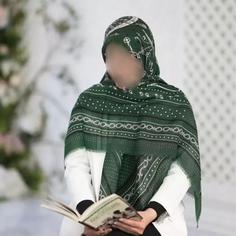 روسری سیا اسکارف وارداتی ترمه سبز