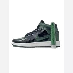 کفش اسپرت نایک جردن 1 مشکی سبز  nike jordan 1