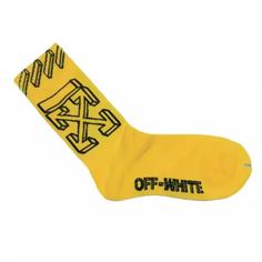 جوراب ساق بلند زرد مشکی آف وایت off white 