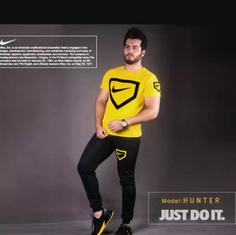 ست تیشرت و شلوار Nike مدل Hunter(زرد)