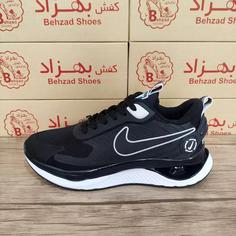 کتونی نایک nike مردانه پسرانه زیره کپسولی سایز 40 تا 44 رنگ مشکی کفی طبی لژ 4 سانتی رویه بافت خارجی سبک راحت 