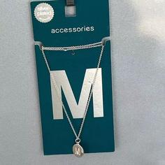 گردنبند نقره اندود با آویز M برند Accessories