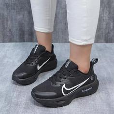 کتونی ست زنانه مردانه اسپرت مدل nike zoom نایک زوم رنگ تمام مشکی کد 74800