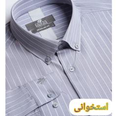 پیراهن مردانه GUESS کد 379 استخوانی  رنگ یقه دکمه دار آستین بلند پارچه ترک دوخت صنعتی تک جیب پارچه بسیار خوش اتو ضد چرو