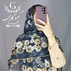 روسری نخی قواره بزرگ بصورت عمده جینی رنگ طرح بندی و رنگبندی 