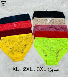 شورت تمام گیپور فانتزی کد ۲۱۹۳👙 بسته 12 تایی سایز 3XL