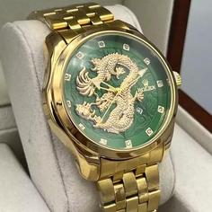 ساعت مچی مردانه بند استیل رولکس دارای رنگبندی Dragon rolex