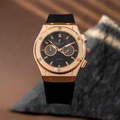 ساعت مچی Hublot رزگلد صفحه مشکی مدل C70
