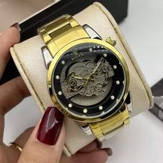 ساعت مچی مردانه کوارتز قلب باز پشت شیشه ای رولکس طرح بینبند ROLEX 