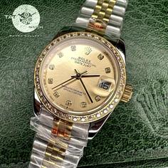 ساعت مچی زنانه رولکس دیت جاست دورنگین موتور ژاپن یک سال گارانتی پک ارسال رایگان rolex دارای رنگبندی