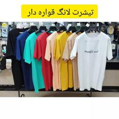 تیشرت لانگ قواره دار نخ پنبه دخترانه