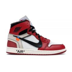 کتونی جردن یک 1 آف ویت رنگ قرمز Jordan 1 Retro Off-White