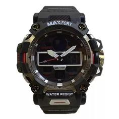 ساعت 2 زمانه MAXFORT MX8078 جدید ضدآب موتور ژاپن مشکی