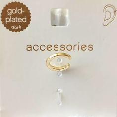 گوشواره ایرکاف روکش طلا ساده برند اروپایی accessories