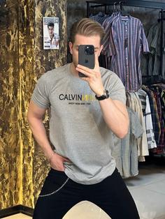 تیشرت calvin پارچه براش 44558 طوسی