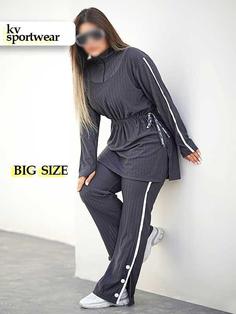 ست مانتو شلوار سایز بزرگ اسپرت ورزشی زنانه کد 003 Womens big size sports coat and pant set code 003