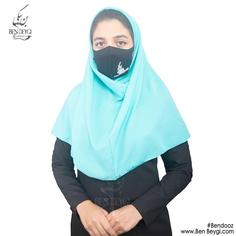 مقنعه اداری | پارچه تترون | رنگ فیروزه ای کد KH-15949