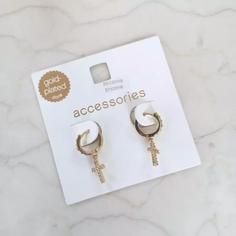 گوشواره نگین زیرکونیا روکش طلا برند اروپایی accessories