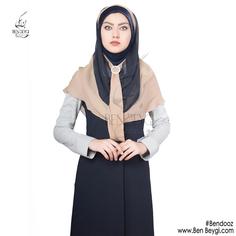 مقنعه بیتا کرواتی ساده | جنس حریر | به همراه زیر مقنعه ای از جنس تریکو کد mi-3767