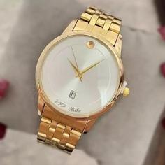 ساعت مچی مردانه رولکس ROLEX بند استیل طلایی صفحه نمایش گرد سفید کد 9078