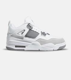 کتانی ساقدار زنانه و مردانه سفید طوسی Nike air jordan 4 مدل 6470