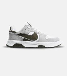 کفش کتانی بزرگ پا سفید طوسی زیتونی NIKE AIR FORCE مدل 6425