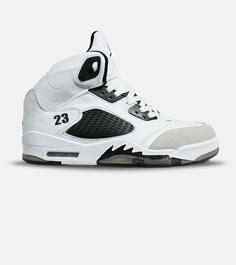 کتانی ساقدار زنانه و مردانه سفید مشکی Nike air jordan 5 مدل 6472