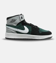 کفش کتانی ساقدار طوسی سبز مشکی مردانه Nike air jordan 1 مدل 6388