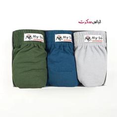 شورت مردانه پادار نخی بسته 3عددی ls320