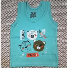 لباس نوزادی و بچگانه  رکابی طرح خرس سه کله سایز 4و5و6