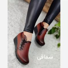 کفش طبی لژدار مدل بغل بندی رایتل رنگ سماقی