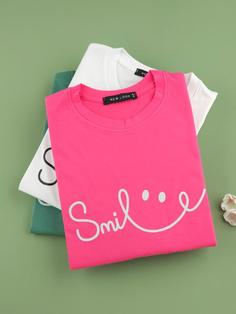 تیشرت آستین پاکتی نخ پنبه Smile