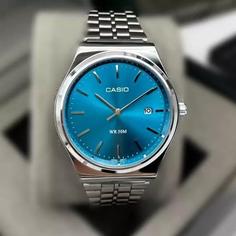 ساعت مچی مردانه کاسیو وینتیج casio بند نقره ایی قابل تنظیم صفحه نمایش گرد ابی /کلاسیک جدید کد 9151