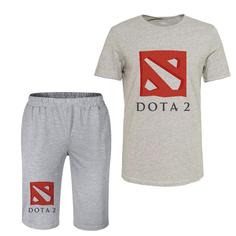 ست تی شرت آستین کوتاه و شلوارک مردانه مدل DOTA 2 کد C2 رنگ طوسی