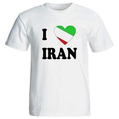 تی شرت مردانه طرح هواداری تیم ملی ایران I LOVE IRAN کد 3654