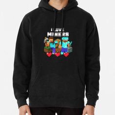 هودی طرح i love miners minecraft, clothing for children and adults, t-shirts, stickers ماینکرافت کد 22464 204