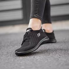 کتونی اسکچرز جورابی راحتی مردانه و زنانه ست مشکی تمام Skechers اسپرت رانینگ 