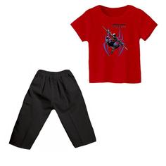 ست تی شرت و شلوارک پسرانه مدل مرد عنکبوتی کد 26 رنگ قرمز
