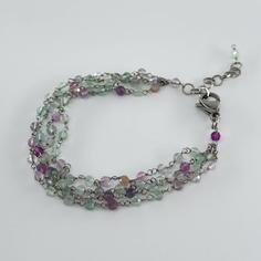 دستبند زنانه مدل سنگ فلوریت جواهری کد 1881