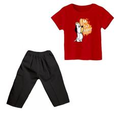 ست تی شرت و شلوارک پسرانه مدل سگ کد 5 رنگ قرمز