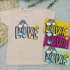 تیشرت تک دخترانه طرح love