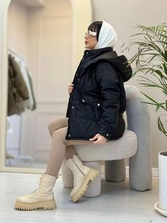 کاپشن ترک کلاهدار با آستر پشم شیشه