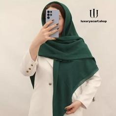روسری مجلسی نخ اسلپ ساده منگوله دار