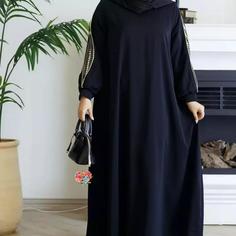 مانتو عبایی مدل هیلما جنس ابروبادی درجه یک و خرجکار سوزن دوزی هندی و مغزی طلایی سایزبندی نا 54