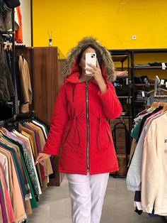 کاپشن سیلیکونی کمر گت کلاه خزدار زنانه