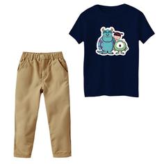 ست تی‌شرت و شلوار پسرانه مدل کارخانه هیولاها رنگ سرمه ای