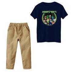 ست تی‌شرت و شلوار پسرانه مدل ماینکرفت کد 6 رنگ سرمه ای