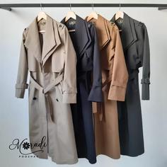 بارونی زنانه دو یقه بلند ، پارچه ضد آب 